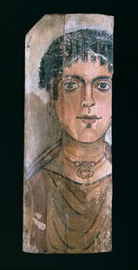 Retrato de momia de una joven, de er-Rubayat en el Fayum (verso) de Egyptian